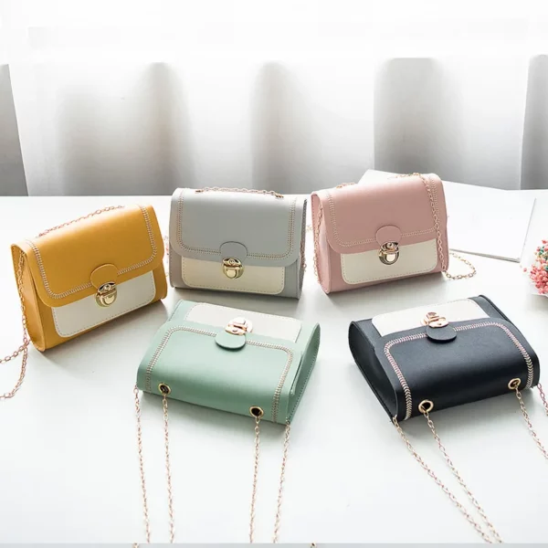 Summer Chain PU Leather Small Square Messenger Handbags - Image 4