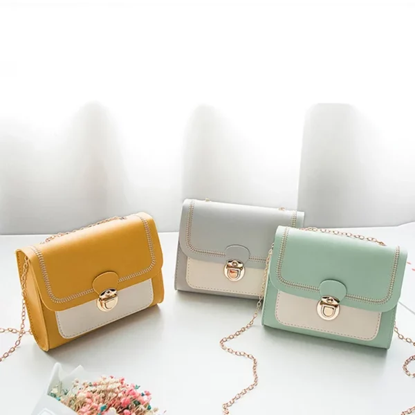 Summer Chain PU Leather Small Square Messenger Handbags - Image 5